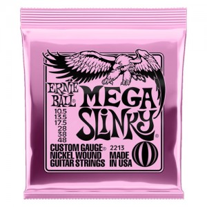 Ernie Ball 2213 Mega Slinky Electric Guitar Strings, 10.5-48